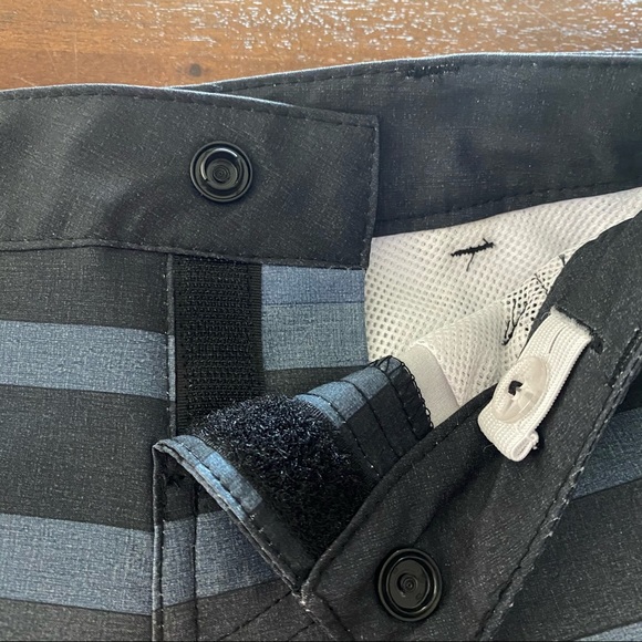 Boys Ombre Striped Hybrid Swim Trunks- Ebony Crown - Picture 3 of 7